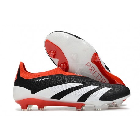 adidas Predator Elite Senza Lacci FG Nero Core Bianco Rosso Solare