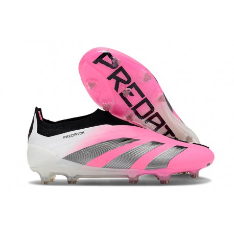 Scarpa adidas Predator Elite Senza Lacci FG Rosa Bianco Nero