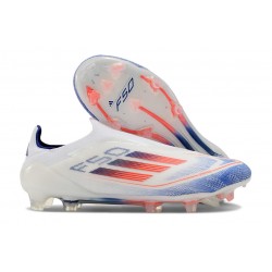 Scarpe adidas F50 Elite Laceless FG Ftwr Bianco Rosso Solare Blu Lucido