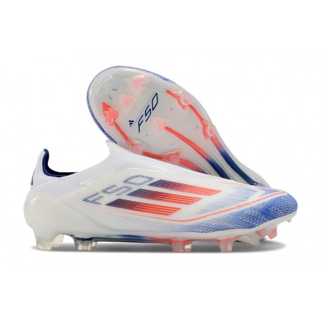 Scarpe adidas F50 Elite Laceless FG Ftwr Bianco Rosso Solare Blu Lucido