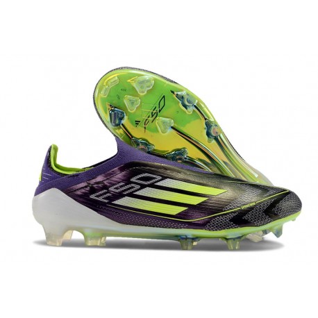 Scarpe adidas F50 Elite Laceless FG Unity Viola Bianco Limone Lucido