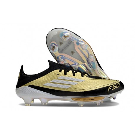 Scarpe da Calcio adidas F50+ Elite FG Oro Met Nero Bianco