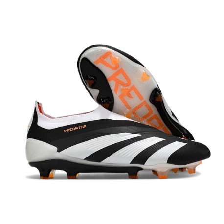 Scarpa adidas Predator Elite Senza Lacci FG Nero Bianco Arancione