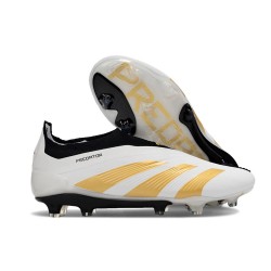 Scarpa adidas Predator Elite Senza Lacci FG Bianco Oro