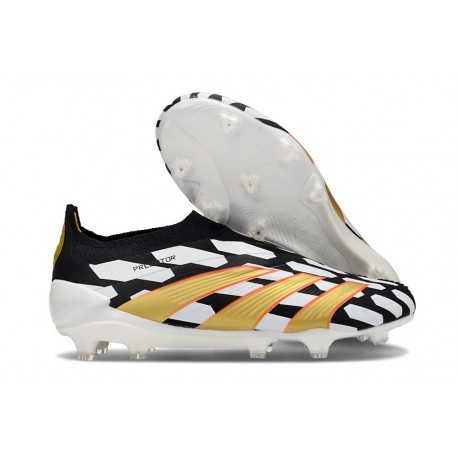 Scarpa adidas Predator Elite Senza Lacci FG Nero Bianco Oro