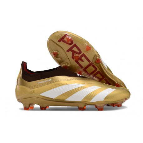 Scarpa adidas Predator Elite Senza Lacci FG Oro Bianco