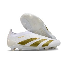 Scarpa adidas Predator Elite Senza Lacci FG Bianco Oro