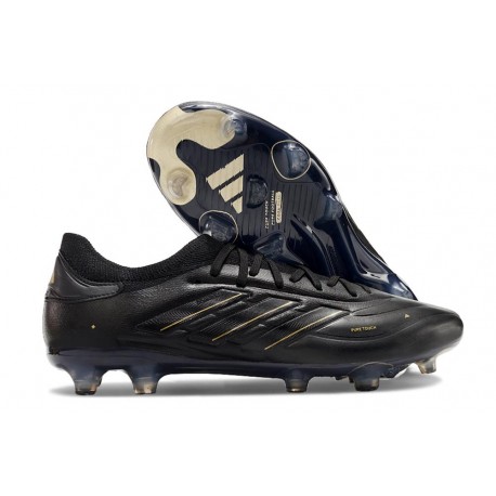 adidas Copa Pure 2 Elite + FG Pelle Nero Core Carbone Oro Met