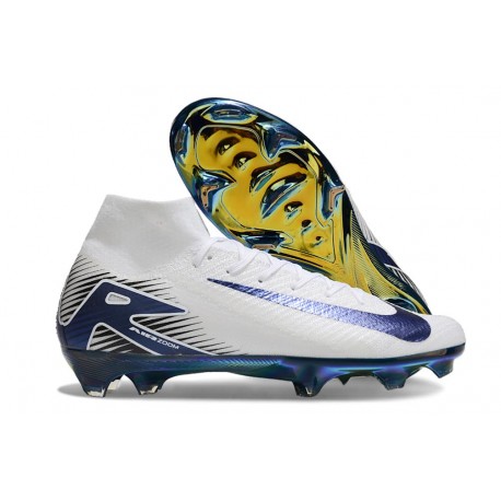 Nike Air Zoom Mercurial Superfly 10 Elite FG Bianco Blu