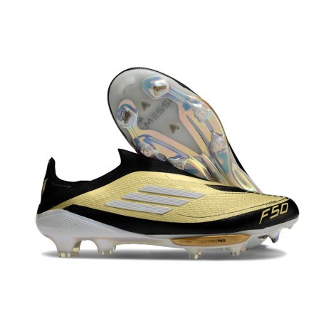 adidas F50+ Senza Lacci FG X Messi Oro Met Nero Bianco