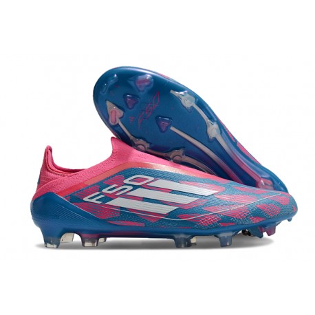 Scarpe adidas F50 Elite Laceless FG Solar Blu Ftwr Bianco Solar Rosa